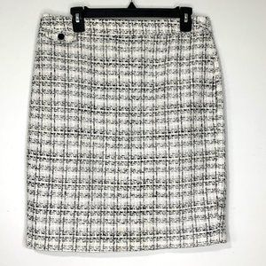 SANDRO Black White Tweed Metallic‎ Skirt Sz 12